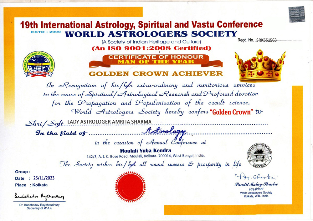 Award Astrologer Amrita Sharma